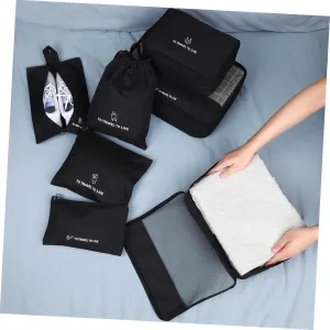 TOYANDONA 7 Pcs Travel Packing Cubes Set Luggage Organizers Mesh Flat Underwear Shoe Bags Compression Storage Bags for Suitcases