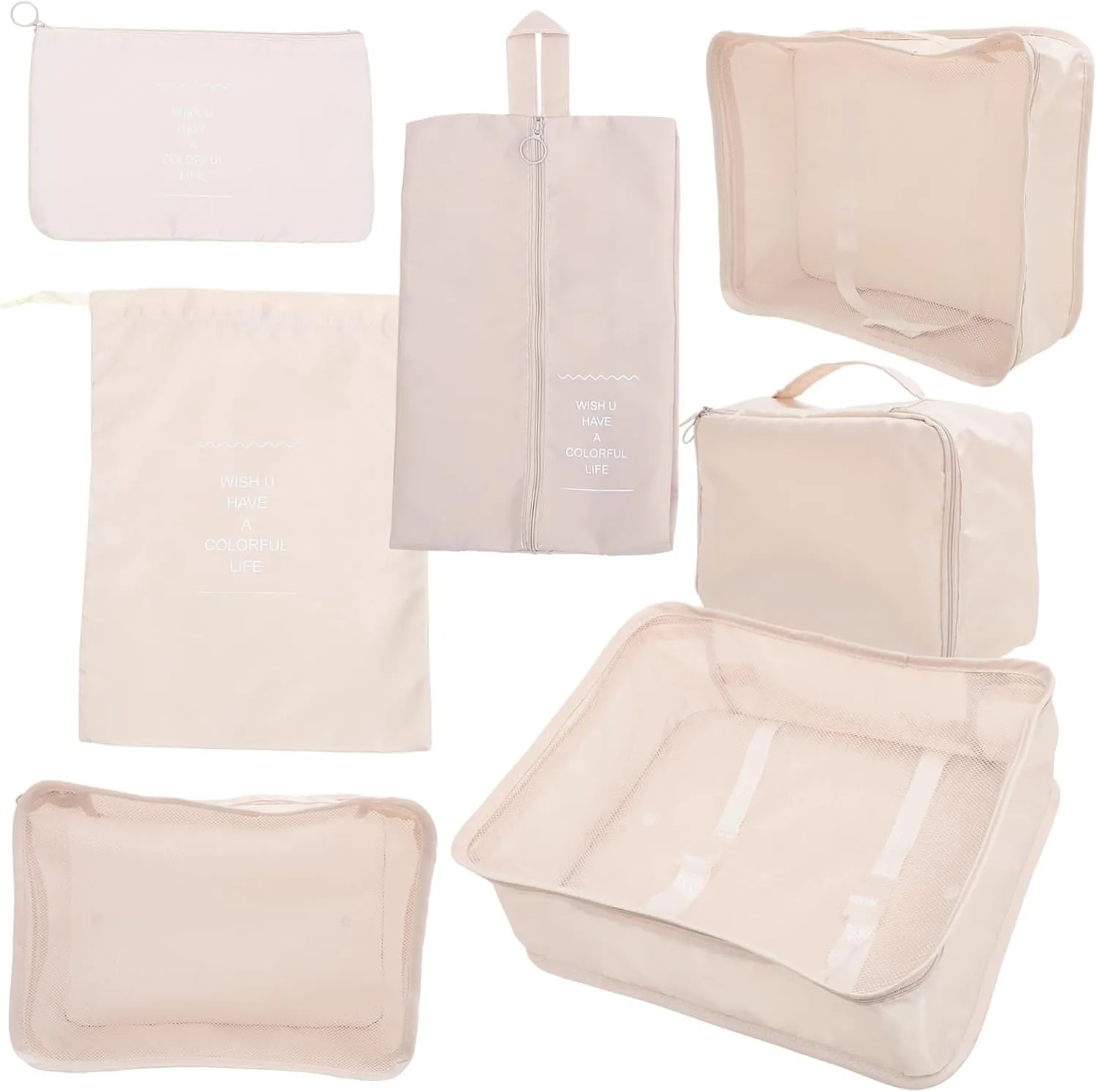 Travel Accessories Bag 7pcs Packing Cubes for Suitcase Luggage Organizer Prevent Wrinkles Sturdy Material