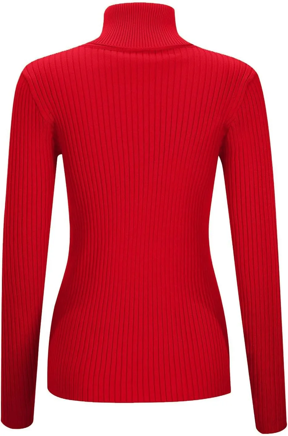 Turtleneck Ribbed Sweaters for Women 2024 Fall Fitted Long Sleeve Knitted Warm Pullover Sweater Basic Tops
