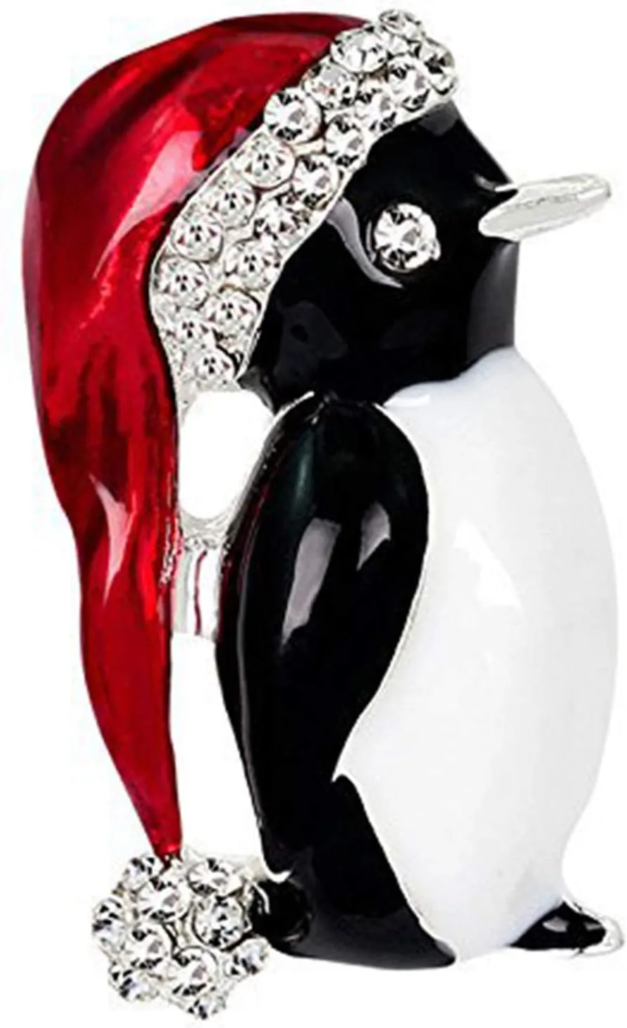 Underleaf Rhinestone Crystal Christmas Penguin Brooch, Christmas Brooch Pins for Xmas Holiday Party Celebration