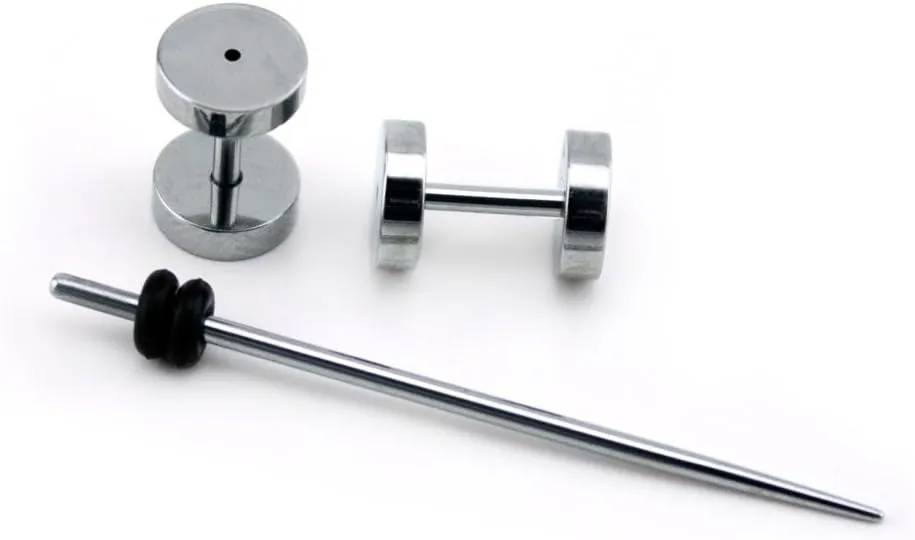 Urban Body Jewelry (16G - 1.25mm 3 Piece Surgical Steel Gauge Set Taper and Plugs 16 Gauge Ear Stretching Kit