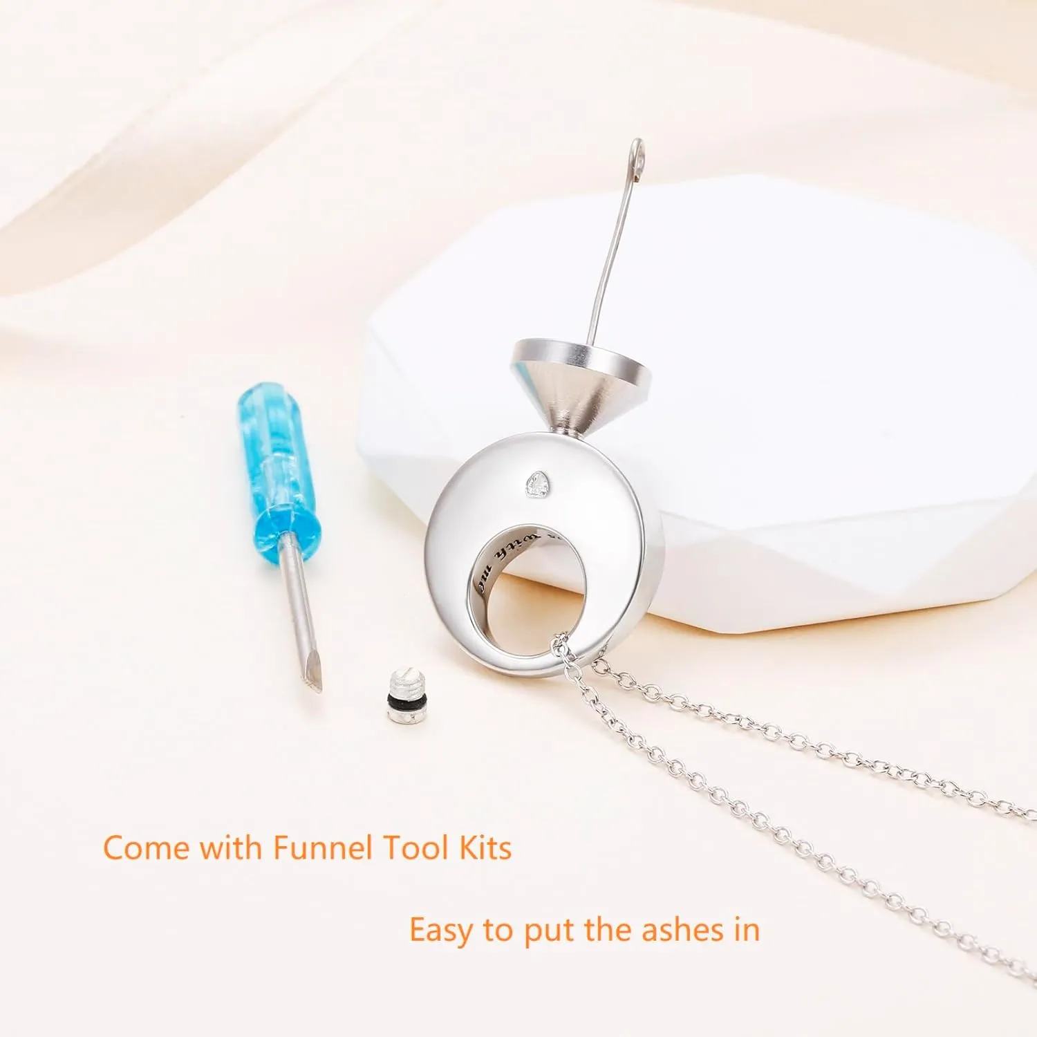 Urn Necklaces for Ashes for Women Girls Cremation Jewelry 925 Sterling Silver Eternity Memorial Forever in My Heart Ashes Keepsake, Adjustable Silver Chain 18 2 Inches