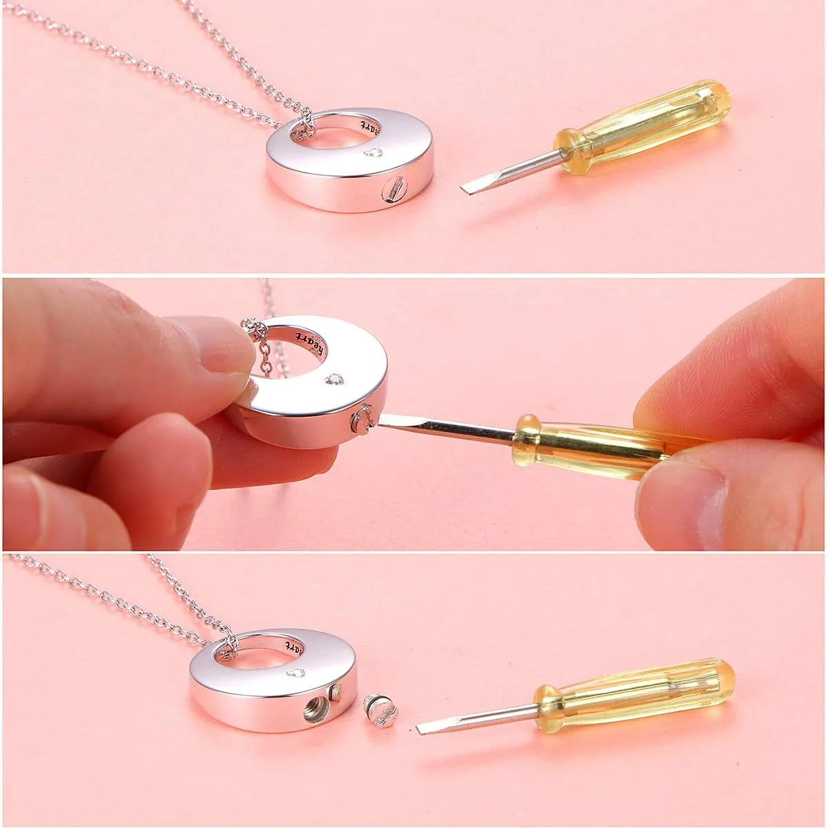 Urn Necklaces for Ashes for Women Girls Cremation Jewelry 925 Sterling Silver Eternity Memorial Forever in My Heart Ashes Keepsake, Adjustable Silver Chain 18 2 Inches