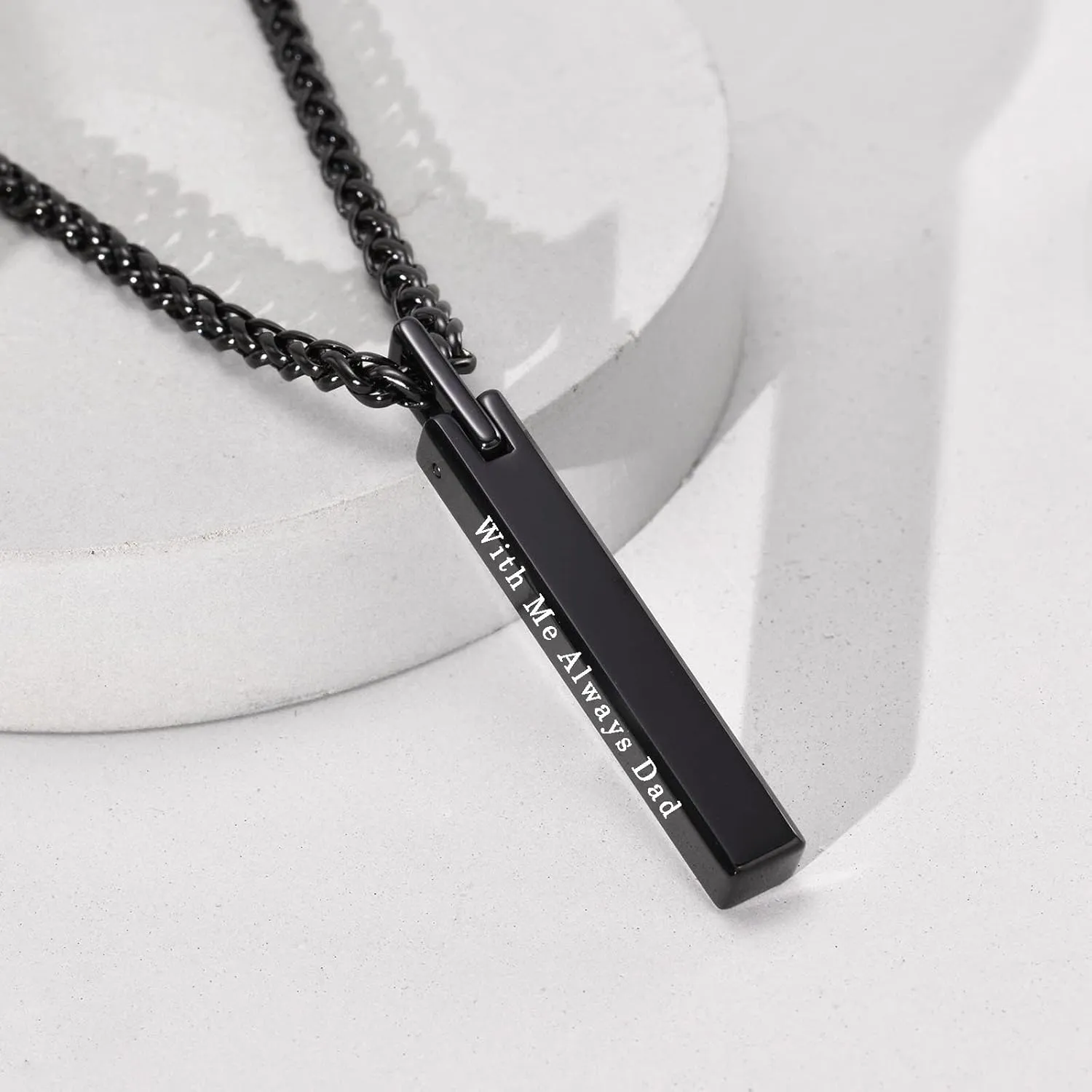 Urn Necklaces for Ashes for Women Men Cremation Jewelry for Ashes of Loved Ones Stainless Steel Bar Ashes Necklace Memorial Ash Pendant