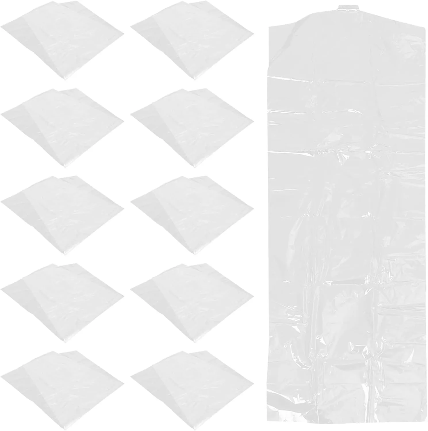 Vaguelly 30Pcs Clear Hanging Garment Bags for Closet Storage Lightweight Clothes Covers for Travel and Home Use for Suits and Dresses Garments Damage