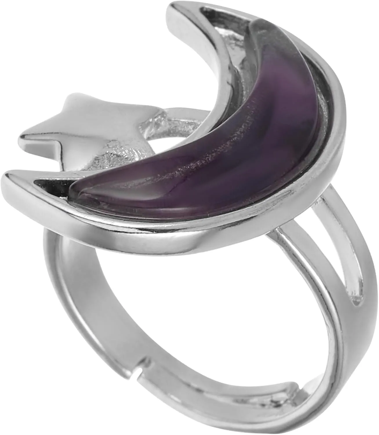 VALICLUD Couples Matching Star Moon Ring Adjustable for Men Women Perfect Present