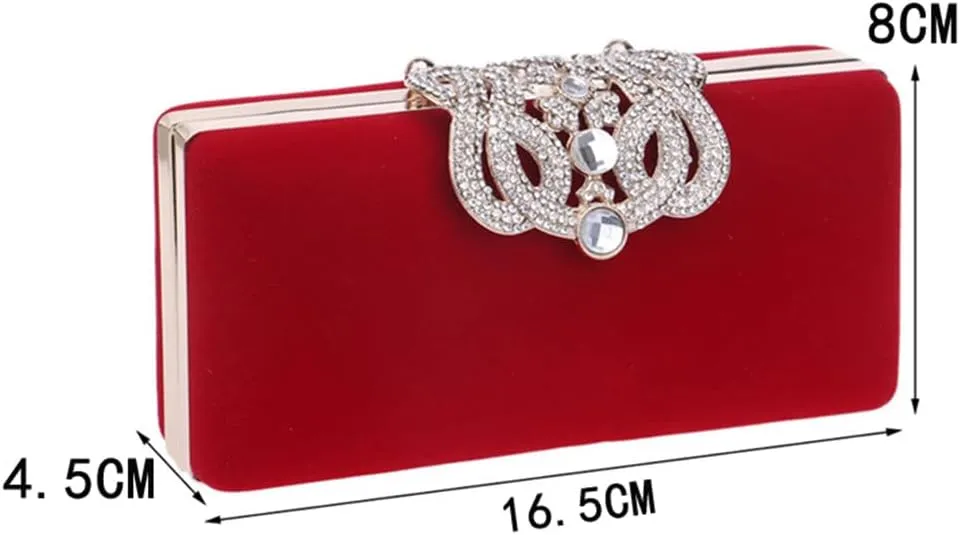 Velvet Women Evening Bags Diamonds Daily Clutches Party Small Handbags Purse