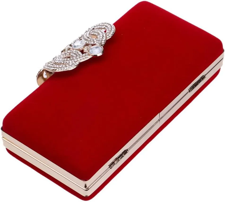 Velvet Women Evening Bags Diamonds Daily Clutches Party Small Handbags Purse