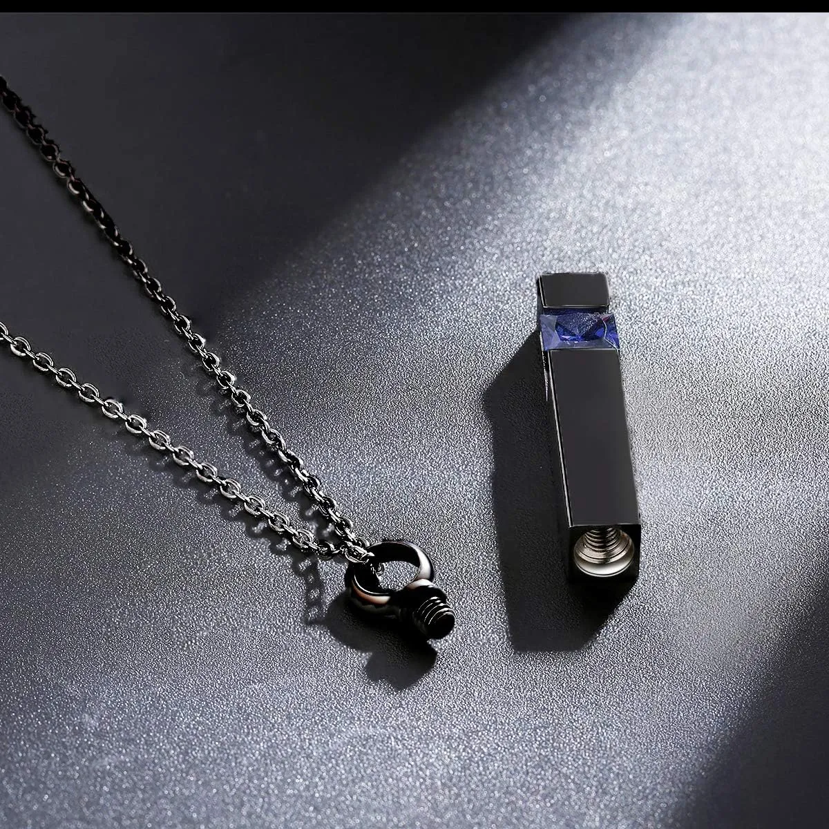Vertical Bar Zircon Cremation Jewelry for Ashes Men Women Urn Necklace for Ashes Mom Dad Grandpa Grandma 