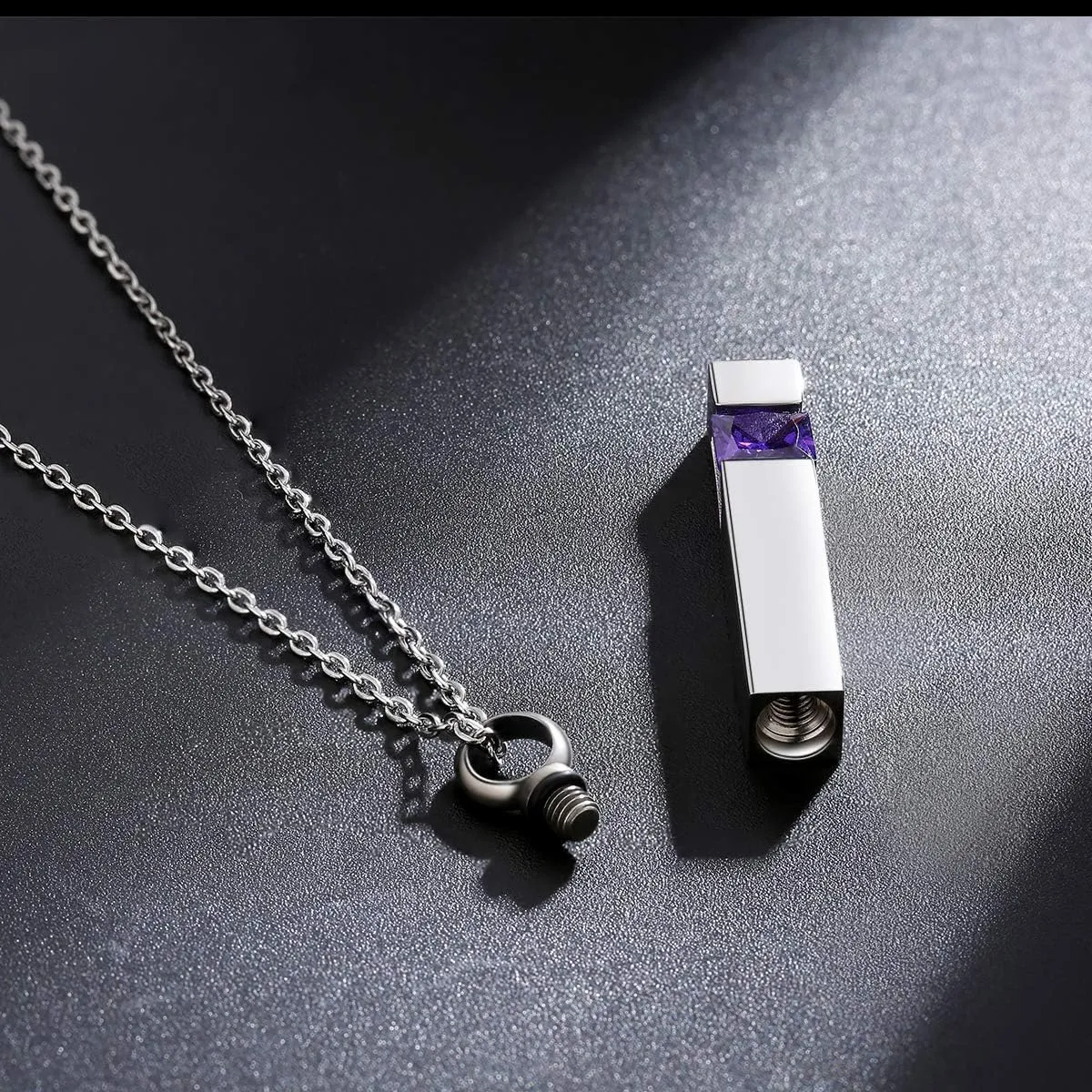 Vertical Bar Zircon Cremation Jewelry for Ashes Men Women Urn Necklace for Ashes Mom Dad Grandpa Grandma 