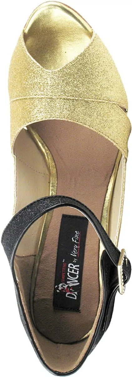 Very Fine Salsa Ballroom Professional Competition Dance Shoes CD3010 with Dance Shoe Heel Protectors 3"