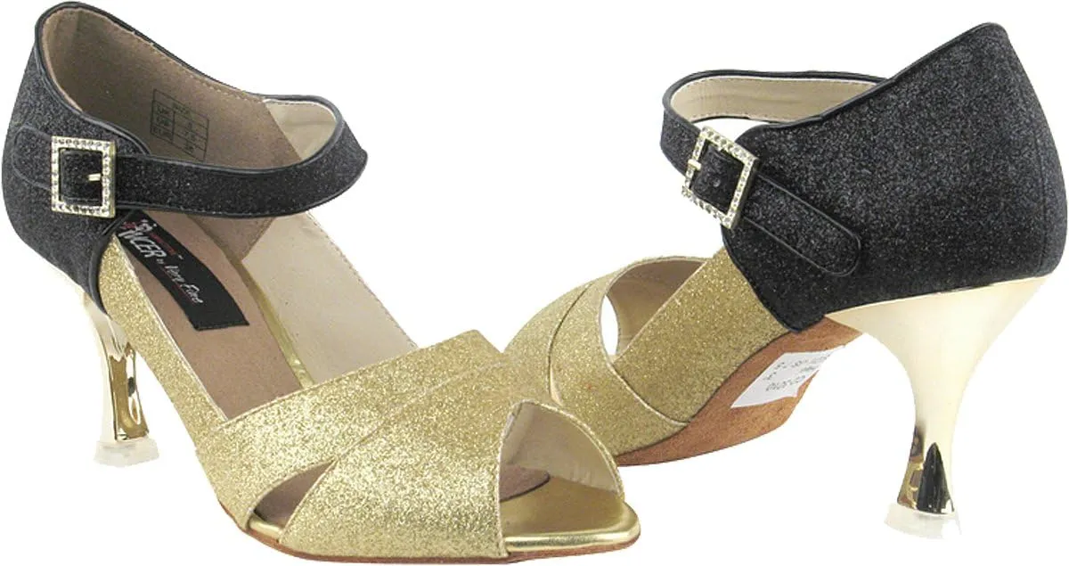 Very Fine Salsa Ballroom Professional Competition Dance Shoes CD3010 with Dance Shoe Heel Protectors 3"