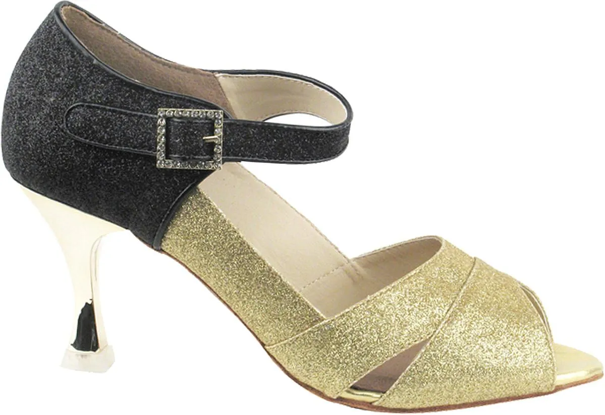 Very Fine Salsa Ballroom Professional Competition Dance Shoes CD3010 with Dance Shoe Heel Protectors 3"