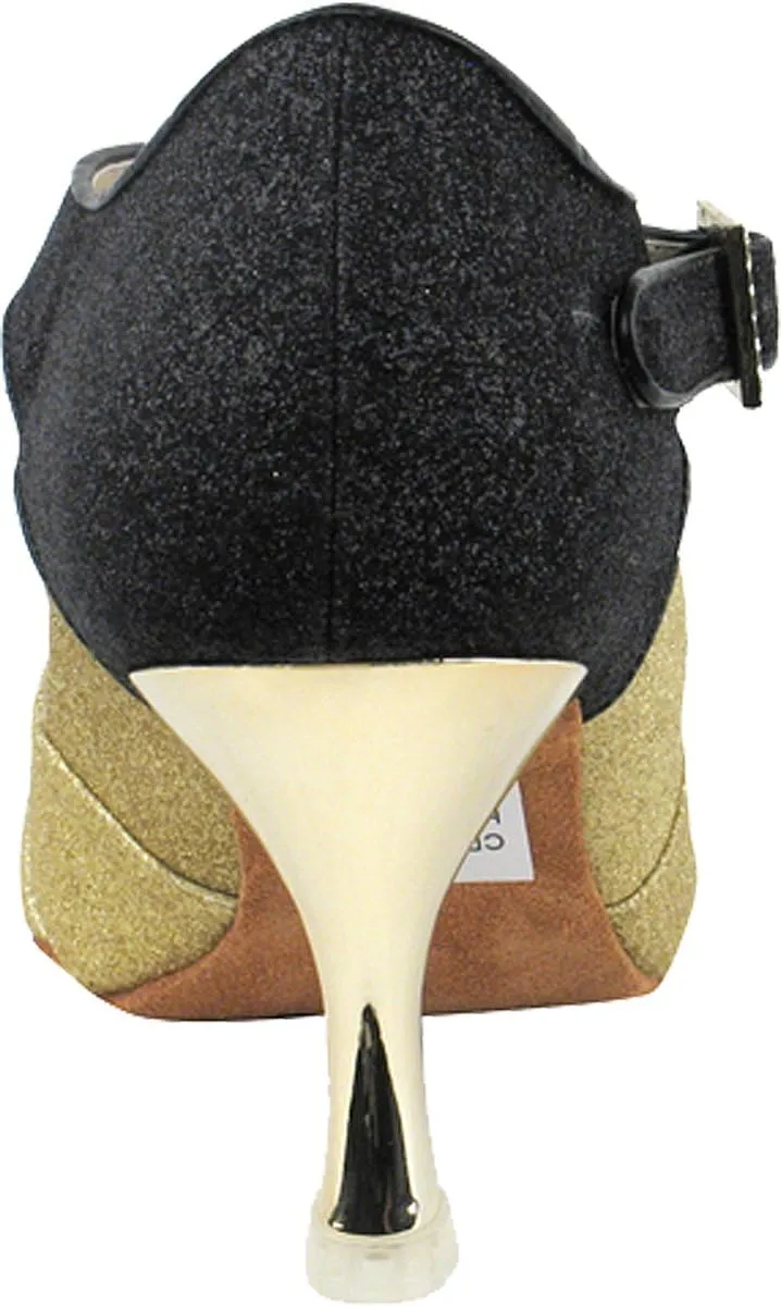 Very Fine Salsa Ballroom Professional Competition Dance Shoes CD3010 with Dance Shoe Heel Protectors 3"