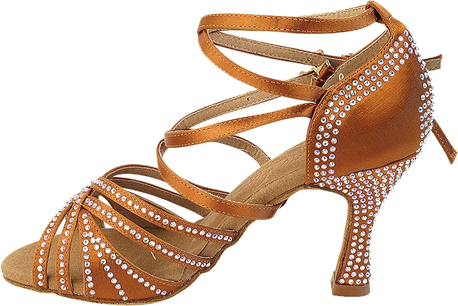 Very Fine Women's Ballroom Dance Shoes Tango Wedding Salsa Shoes S1006CCEB Comfortable Dance Shoes 3" [Bundle of 5]