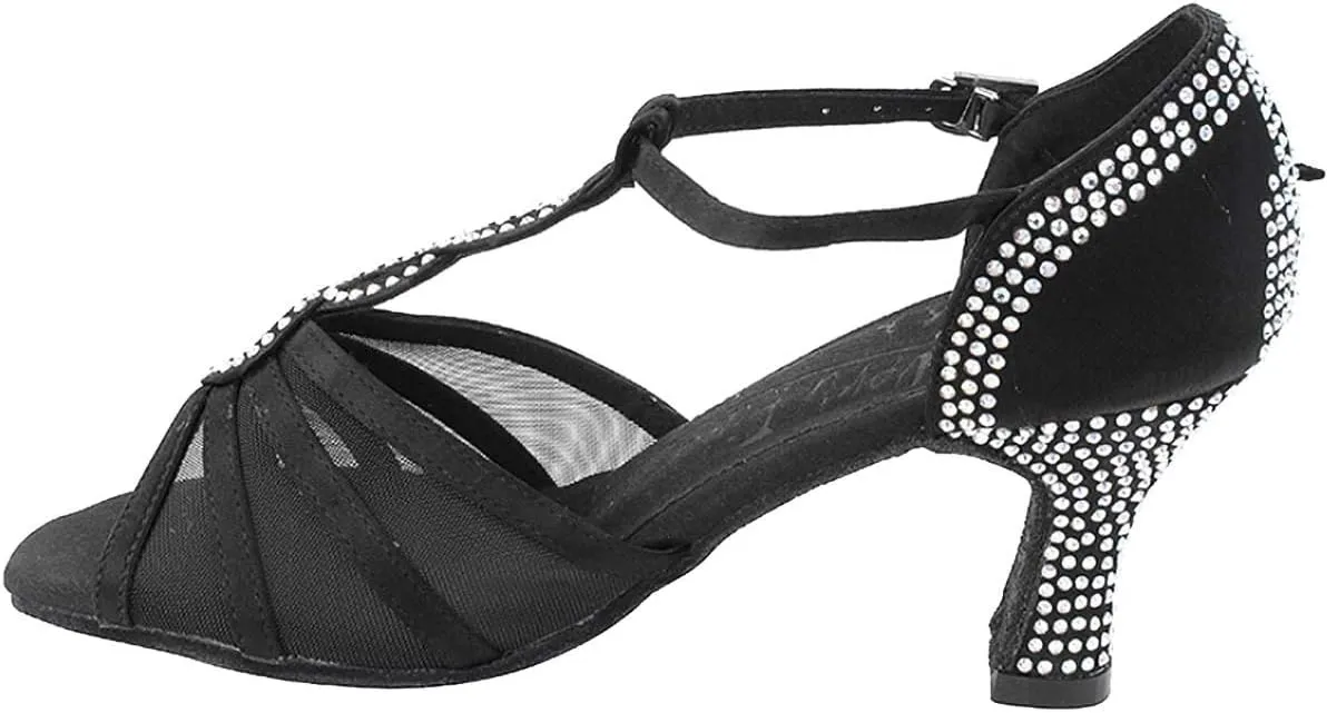 Very Fine Women's Ballroom Dance Shoes Tango Wedding Salsa Shoes S1009CCEB Comfortable Dance Shoes 3" [Bundle of 5]