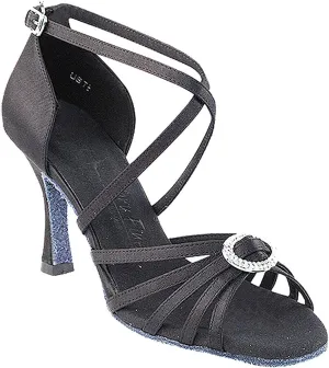Very Fine Women's Ballroom Tango Wedding Party Salsa Dance Shoes Black Satin Sera 1123 Comfortable Dance Shoes 2.5" Heel 8.5 M US [Bundle of 4]