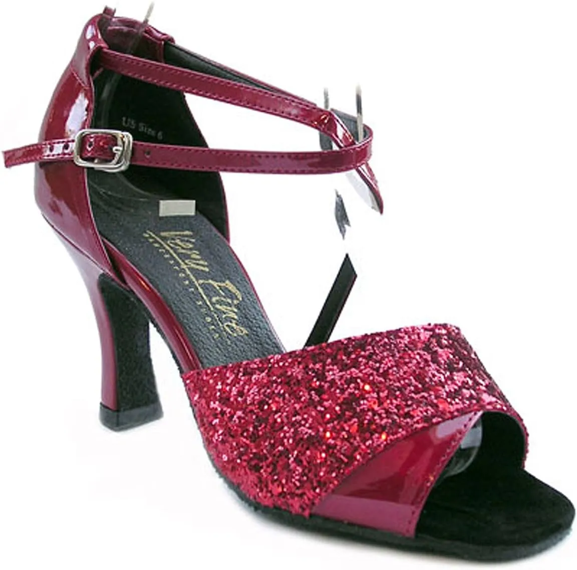 Very Fine Women's Salsa Ballroom Tango Dance Shoes 1659 Bundle with Dance Shoe Heel Protectors 3" Heel