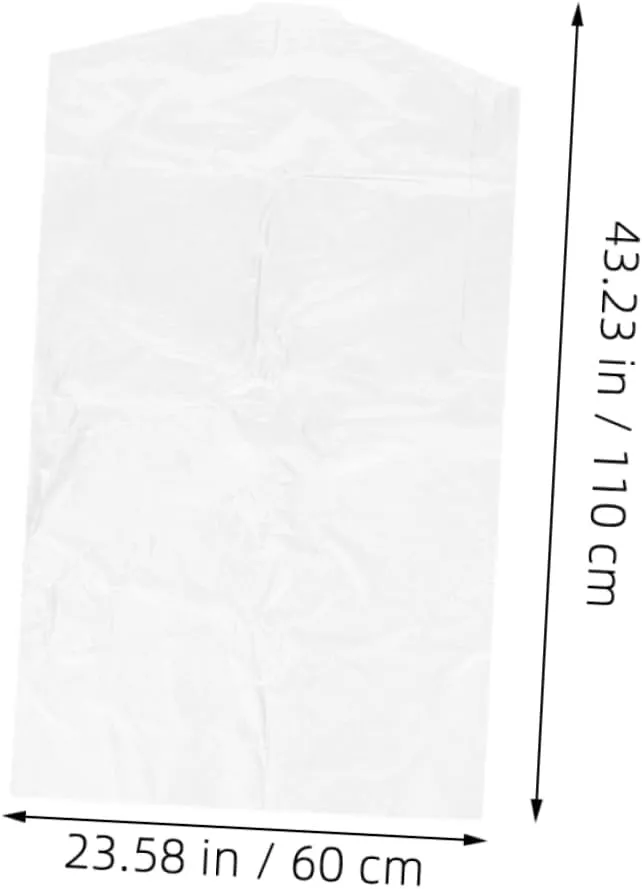 VOSAREA Hanging Garment Bags for Closet 40pcs Plastic Suit Covers Clothing Storage Dress Bag Proper Size for Coats