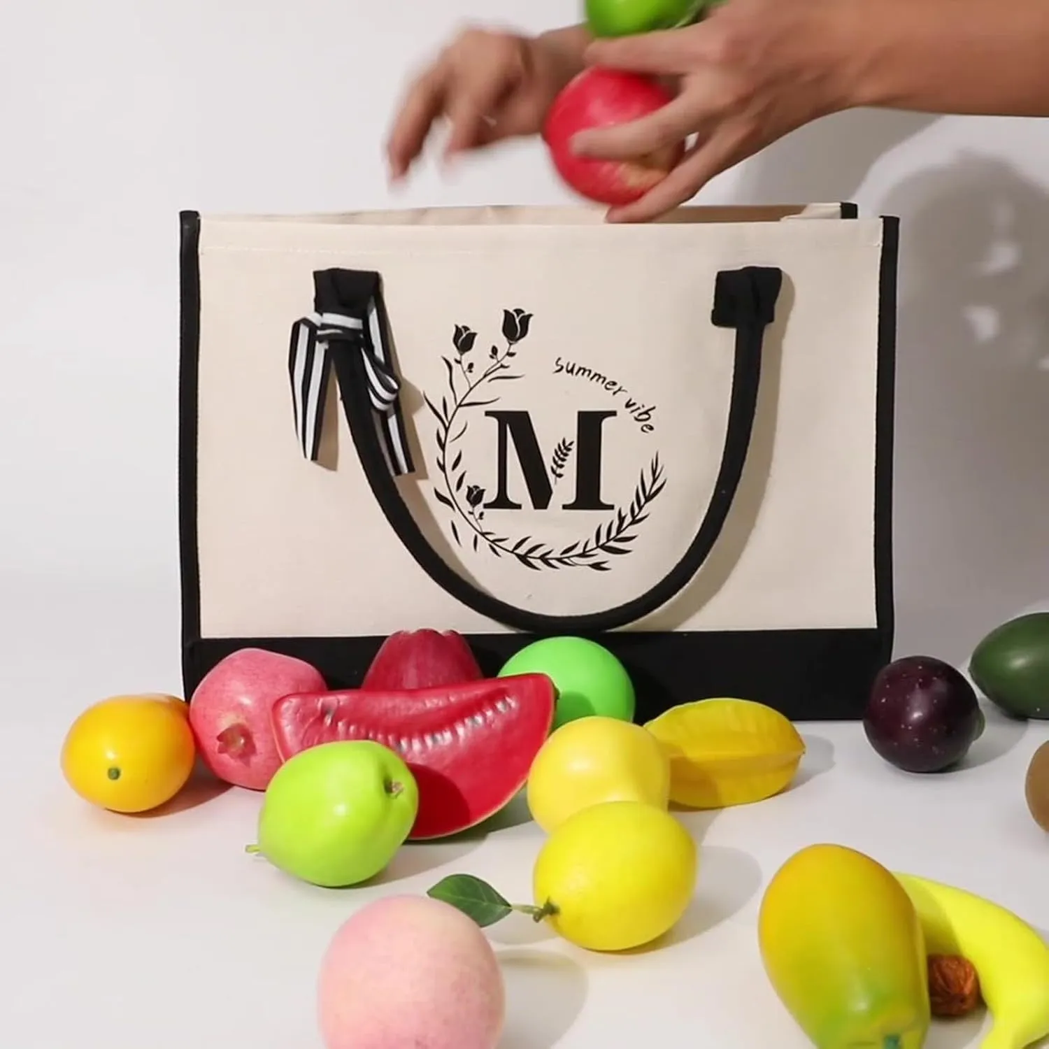 Women Bags Mommy Letter Handbag Letter Handbag Shopping Bags Beach Bag Storage Tote with Wheels