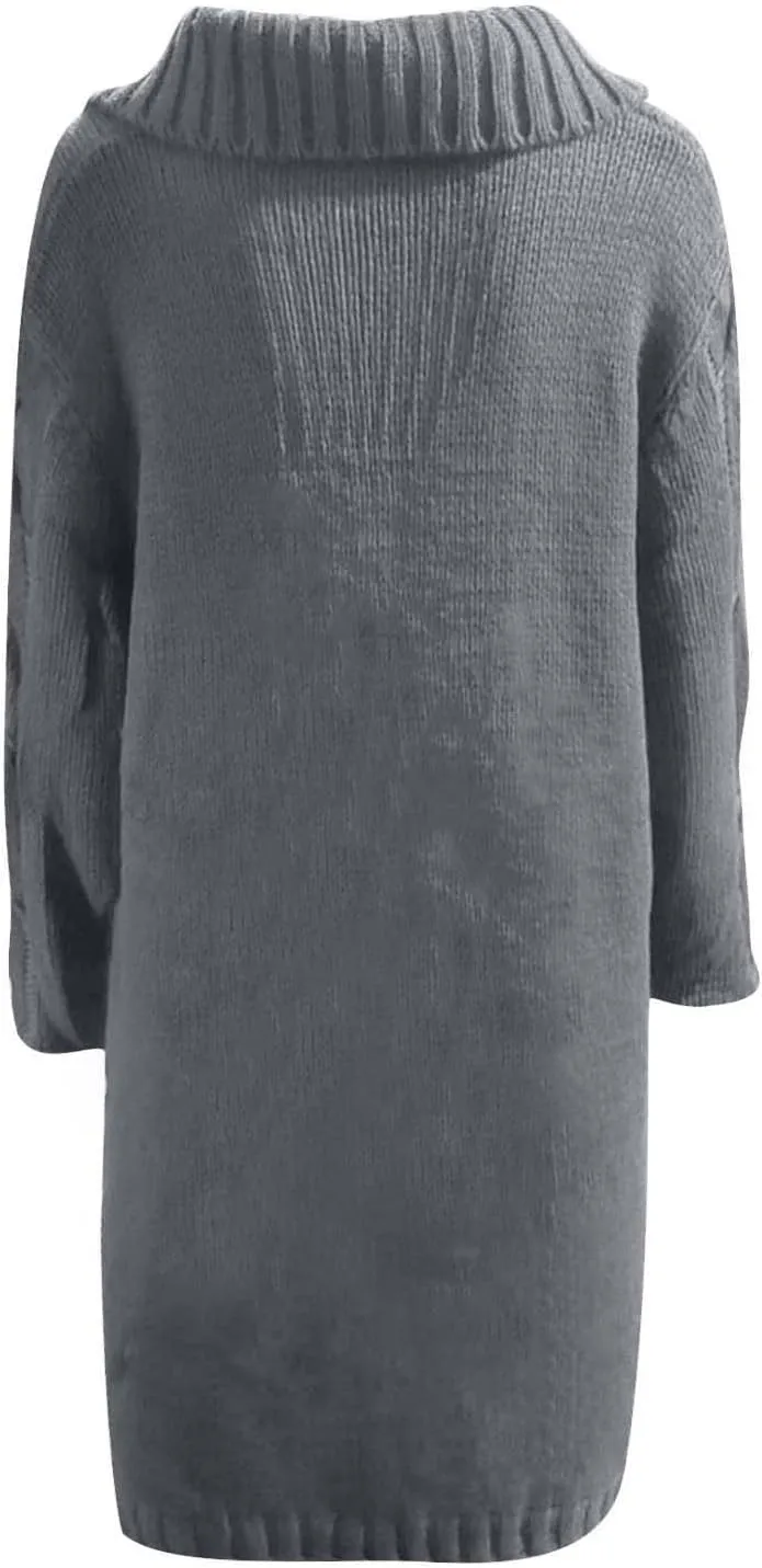 Women Chunky Knit Sweater Coats Trendy Long Cardigan Sweaters with Pockets Fall Winter Jacket Button Blouse