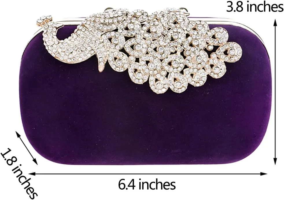 Women Crystal Evening Bag Clutches Purse Chain Wallet Handbag Elegant Party