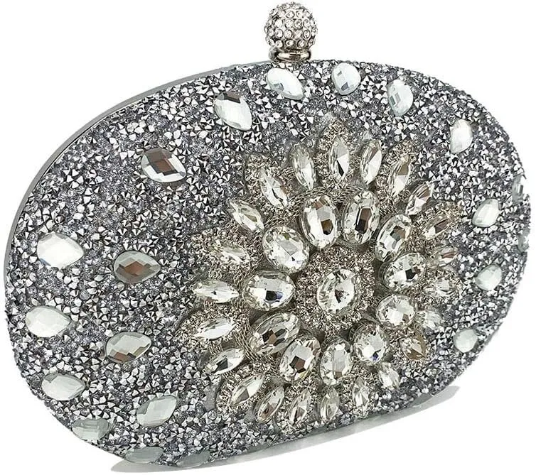 Women Crystal Evening Bags Wedding Metal Clutches Party Cocktail Purse and Handbag