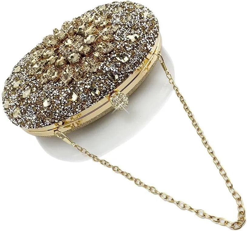 Women Crystal Evening Bags Wedding Metal Clutches Party Cocktail Purse and Handbag