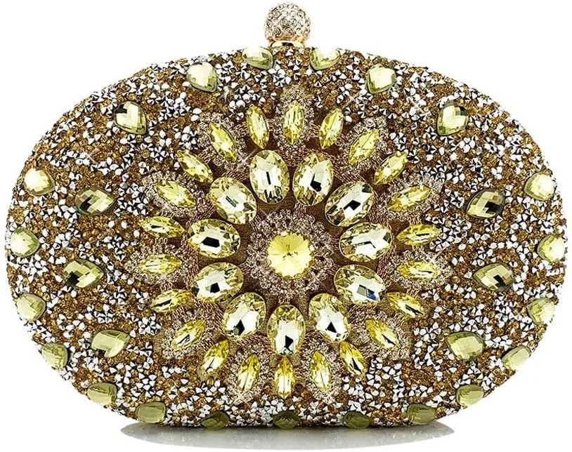 Women Crystal Evening Bags Wedding Metal Clutches Party Cocktail Purse and Handbag