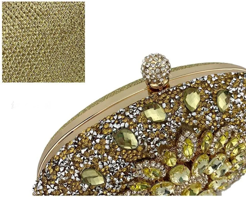 Women Crystal Evening Bags Wedding Metal Clutches Party Cocktail Purse and Handbag