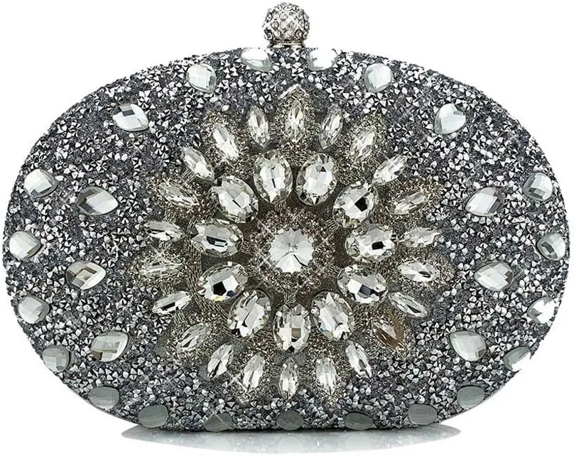 Women Crystal Evening Bags Wedding Metal Clutches Party Cocktail Purse and Handbag
