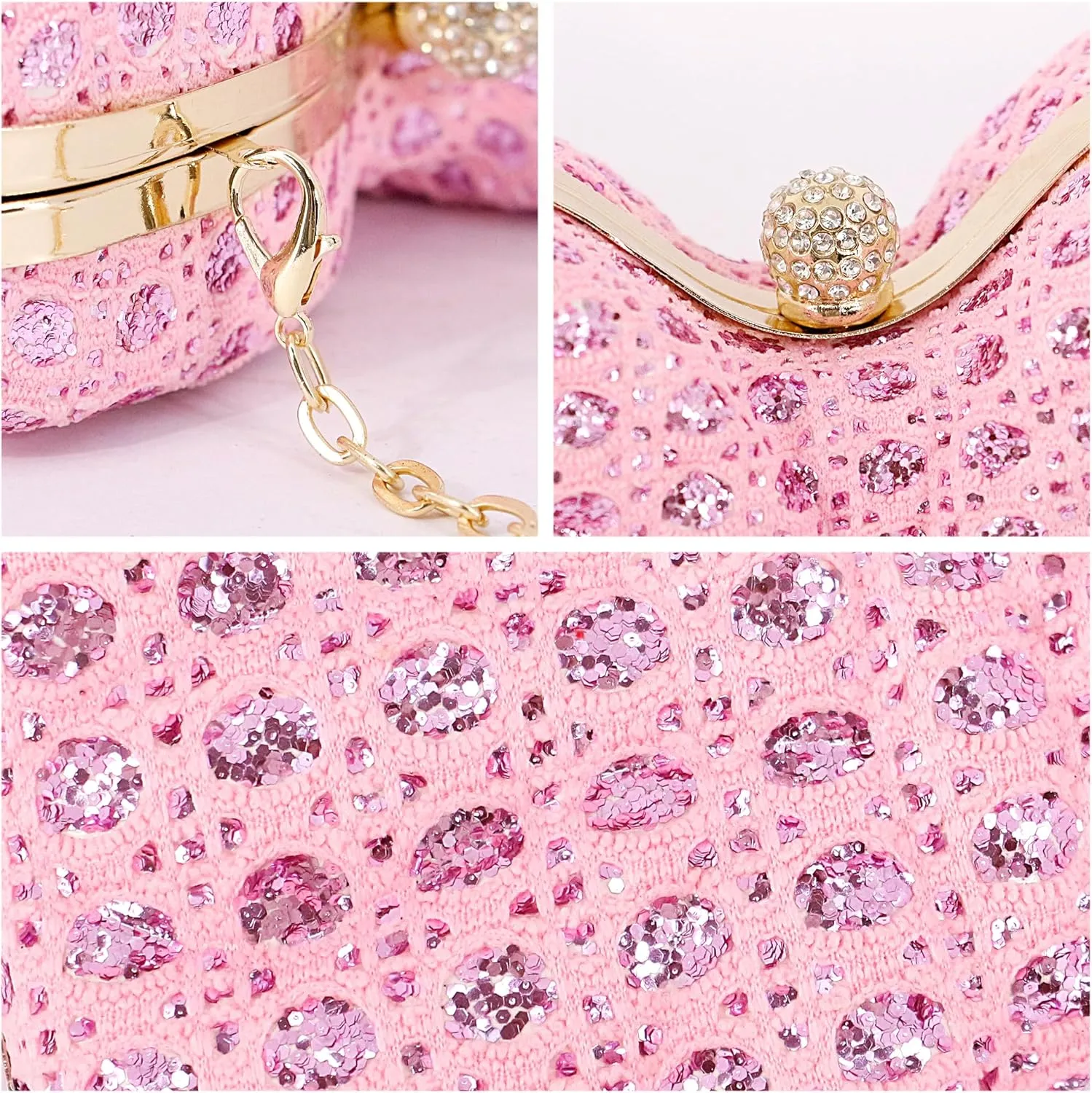 Women Elegant Butterfly Clutches Glitter Evening Bag Shoulder Bag Party Wedding Cocktail Prom Handbags
