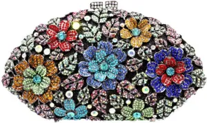 Women Evening Handbag Solid Crystal Flower Purses Chain Wedding Wallet Clutches Bags