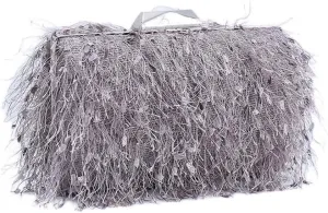 Women Handbag Clutch Bag with Tassels for Women, Wedding Banquet Party Handbag, Elegant Shoulder Bag Evening Bag (Color : Gray)