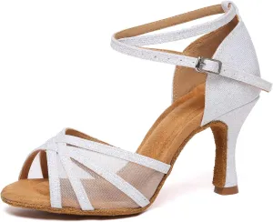 Women Latin Dance Shoes Professional Salsa Bachata Performance Ballroom Dancing Shoes,Model YCD46-7.5cm Heel