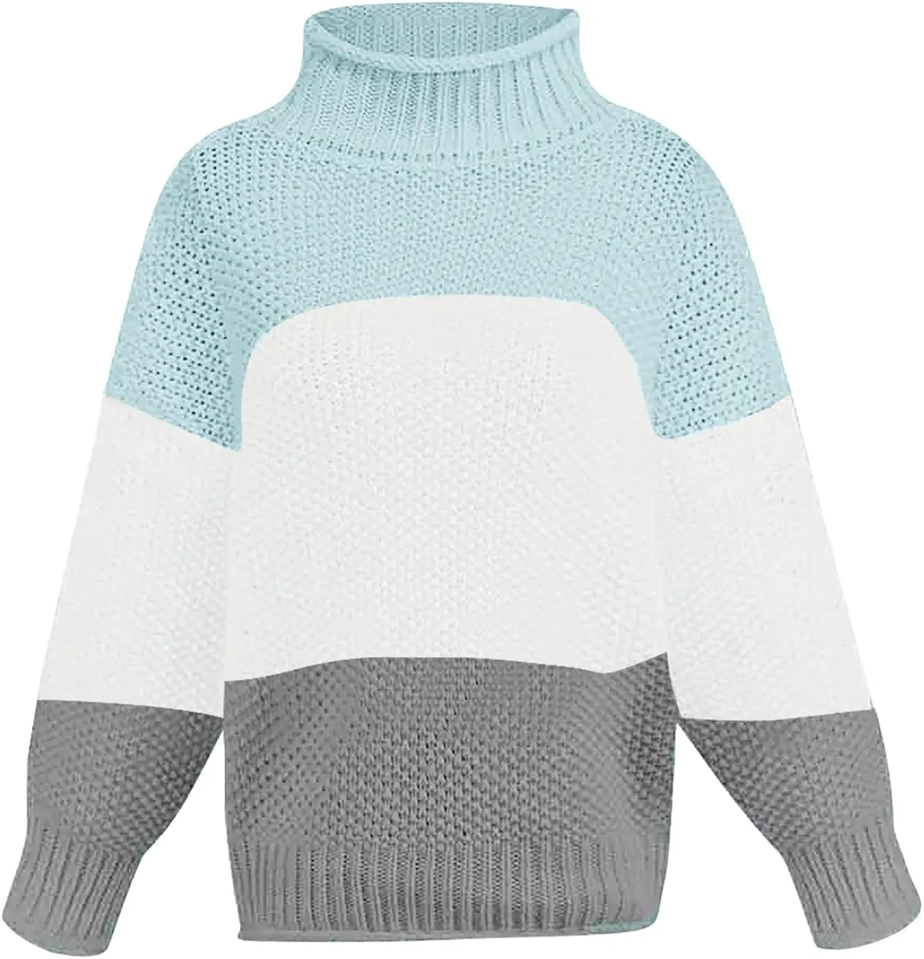 Women Sweaters 2024 Turtleneck Batwing Long Sleeve Knitted Pullover Sweater Loose Oversized Chunky Jumper Tops