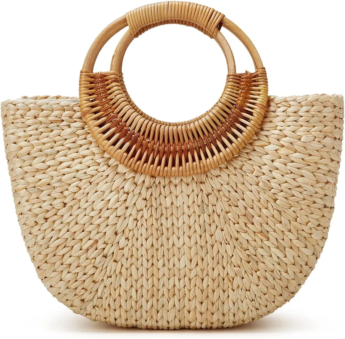 Women Tote Bags Straw Hobo Handbag Fashion Woven Top Handle Shoulder Bag Beach Purse Moon Bucket Bag Summer, One Color, One Size