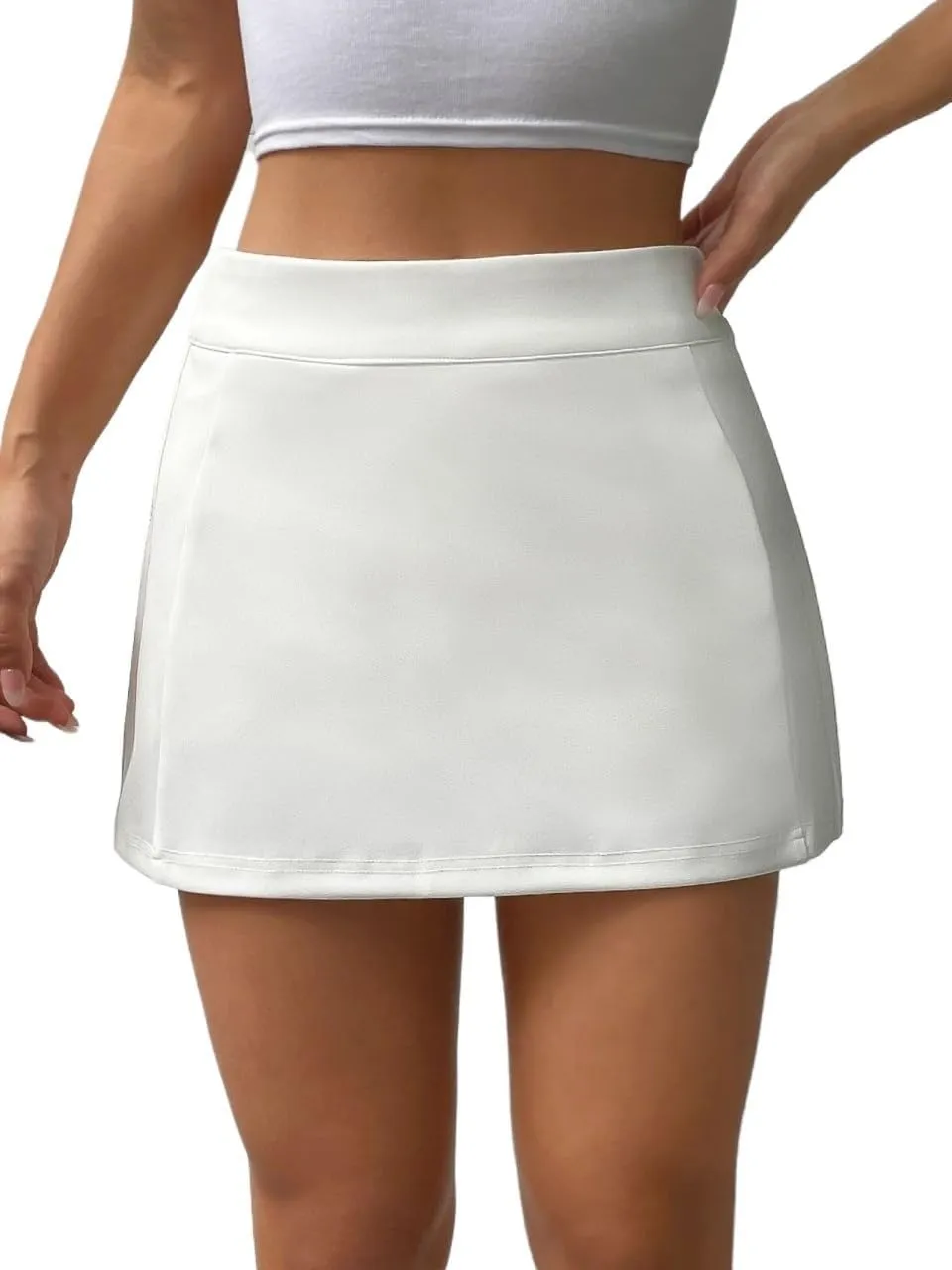 Women's 2025 Casual Plain Shorts High Waist Skort