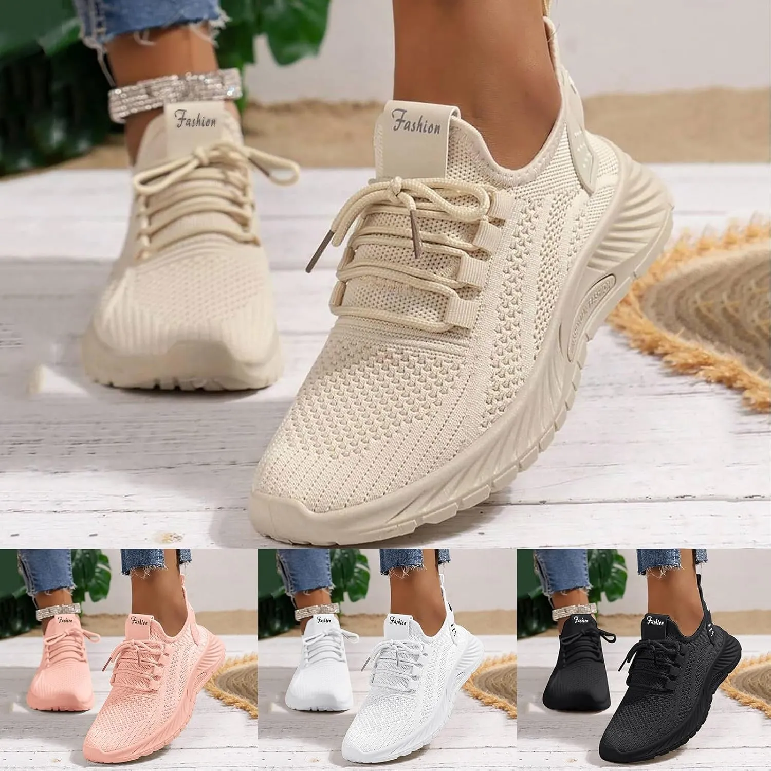 Womens Athletic Shoes Casual Lace Up Platform Sneakers for Women Breathable Walking Sneakers Fashion Running Shoes