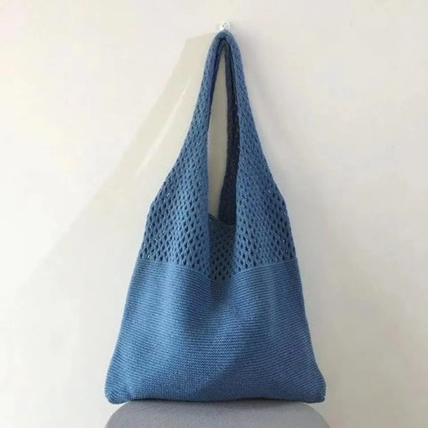 Women's Fashion Shoulder Bags Cute Hobo Tote Handbags Mini Clutch Purses with Zipper Closure Fashion Beach Bag(Blue)