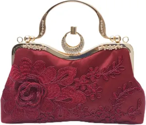 Women's Flower Evening Handbags Bride Bridesmaid Wedding Clutches Prom Cocktail Party Handbags