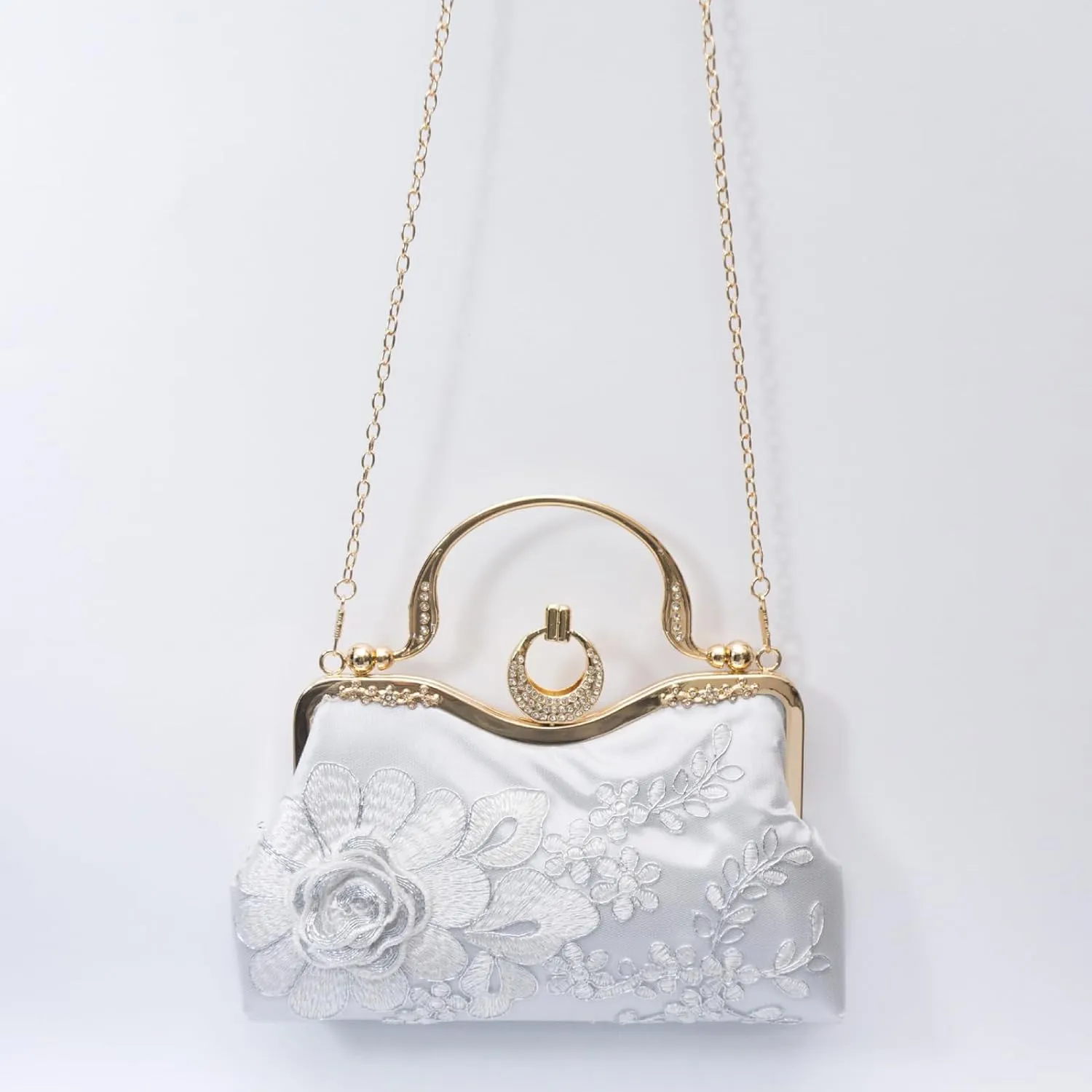Women's Flower Evening Handbags Bride Bridesmaid Wedding Clutches Prom Cocktail Party Handbags