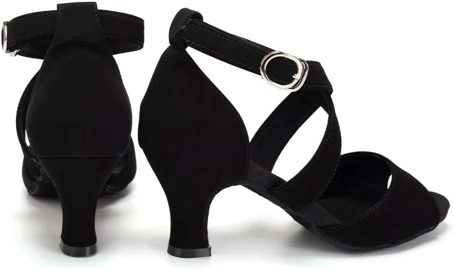 Women's Latin Dance Shoes Open Toe Professional Ballroom Salsa Tango Performance Dance Shoes,Model FT095