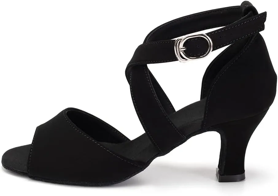 Women's Latin Dance Shoes Open Toe Professional Ballroom Salsa Tango Performance Dance Shoes,Model FT095