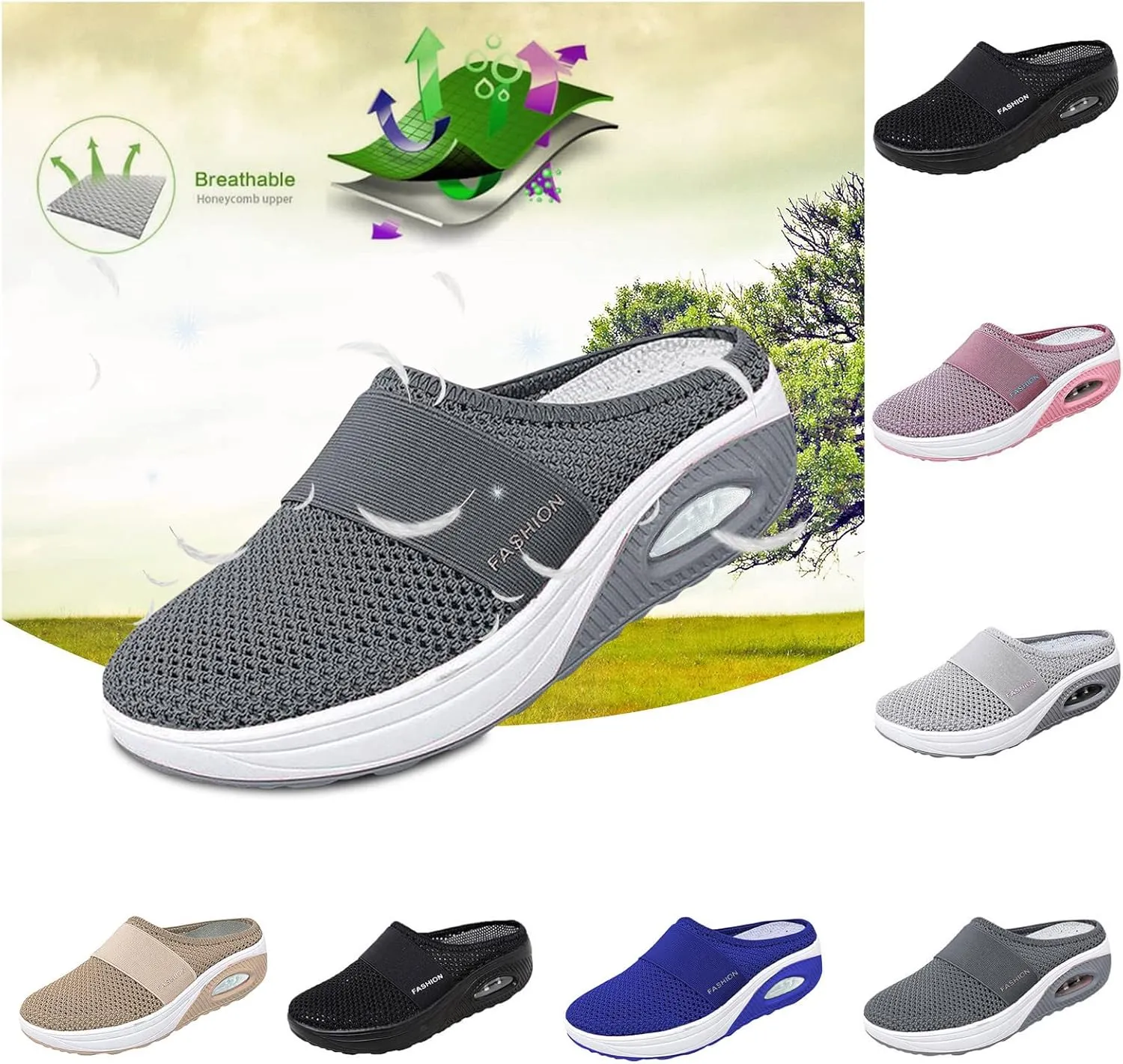 Women's Orthopedic Hollow-Out Summer Sandals Breathable Walking Boat Shoes Beach Sandals Lightweight Slippers