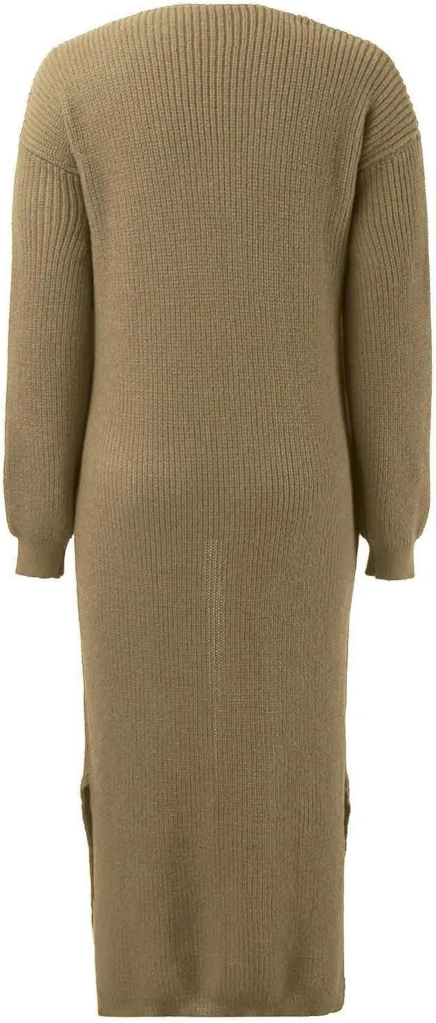 Women's Oversized Slouchy Knit Chunky Open Front Sweater Coat with Pockets