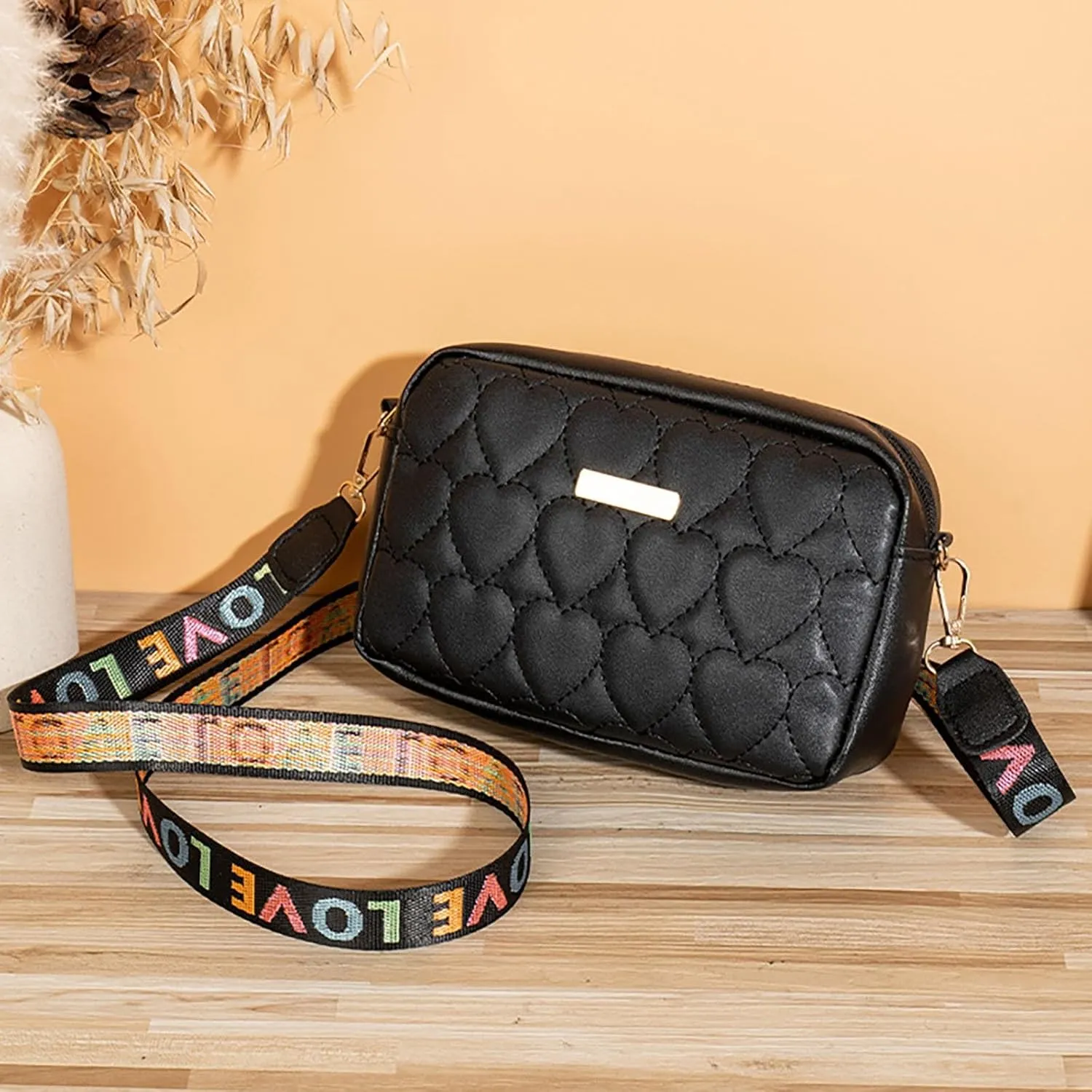 Womens Purses and Handbags Stadium Crossbody Messenger Bags for Concerts Sporting Events Lightweight Work Bag(Black)