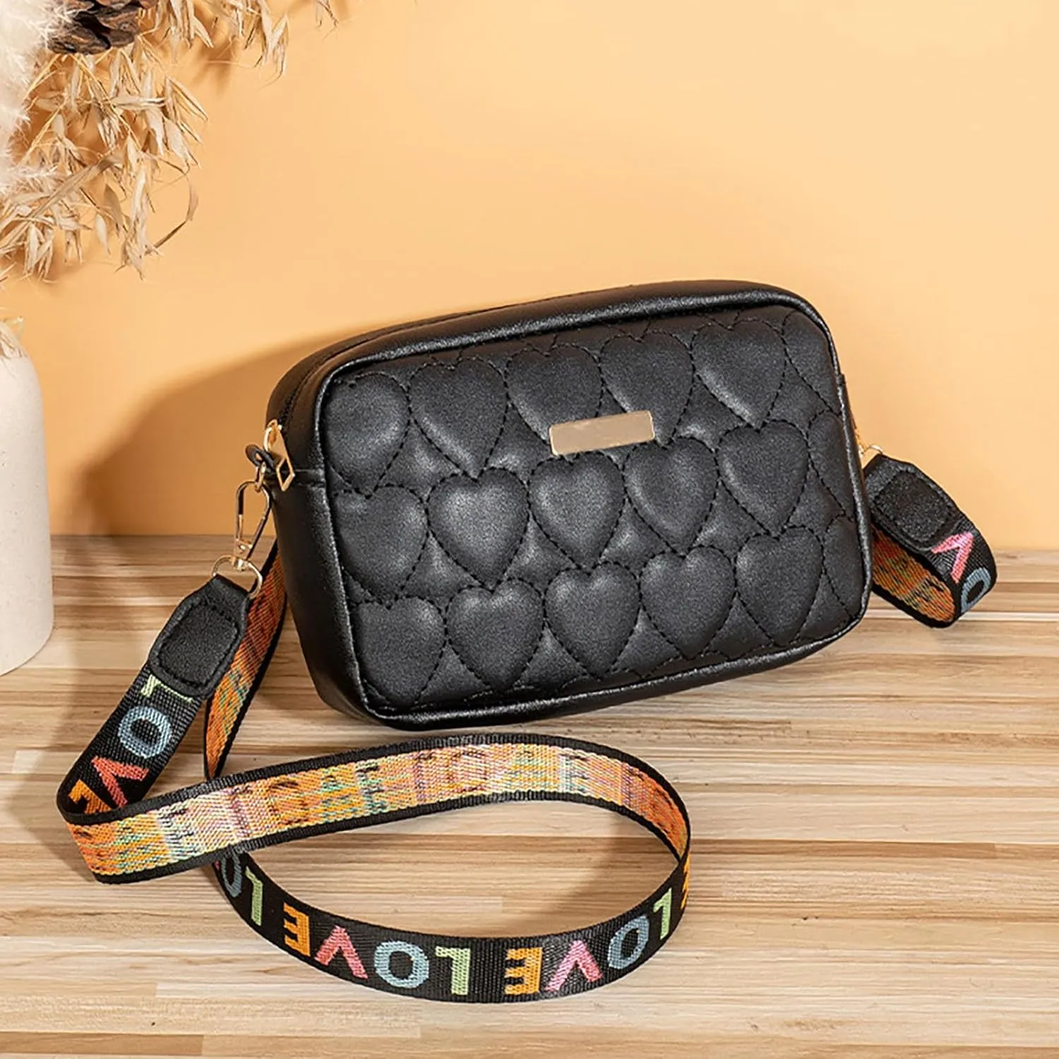 Womens Purses and Handbags Stadium Crossbody Messenger Bags for Concerts Sporting Events Lightweight Work Bag(Black)
