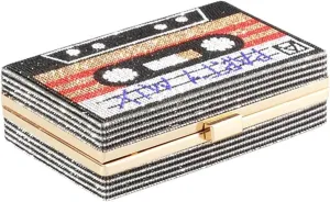 Women's Rhinestone Wedding Clutch Bag Cassette Tape Evening Bag Party Money Purses For Party Prom Cocktail Wedding