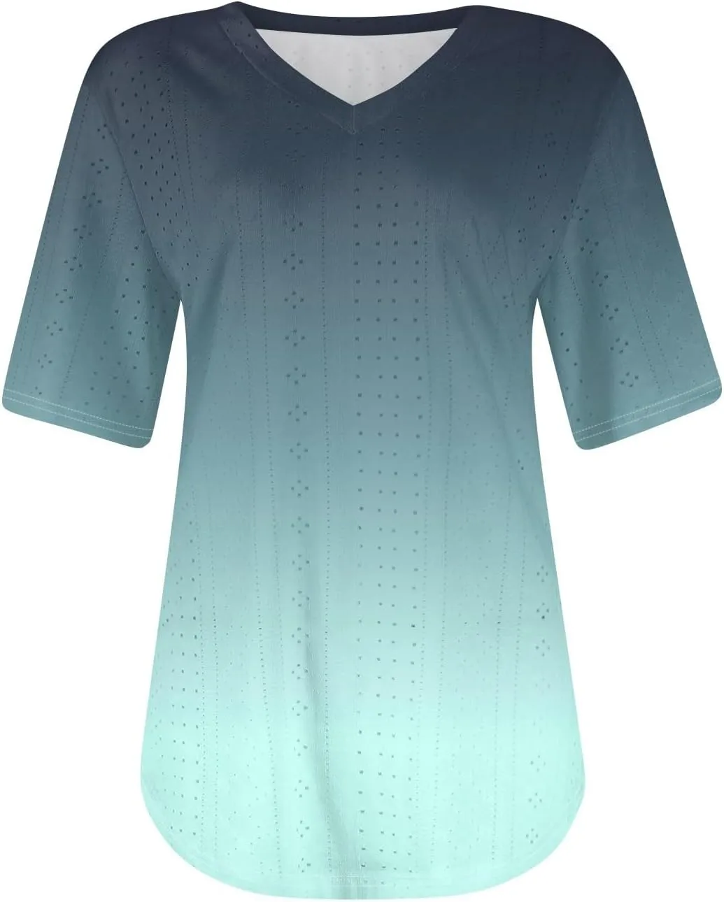 Womens Shirts V Neck Short Sleeve Casual Summer Tops Loose Fit Basic Tees with Curved Hem Trendy 2025